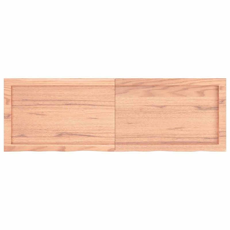 vidaXL világosbarna kezelt tömör tölgyfa fali polc 120 x 40 x (2-6) cm