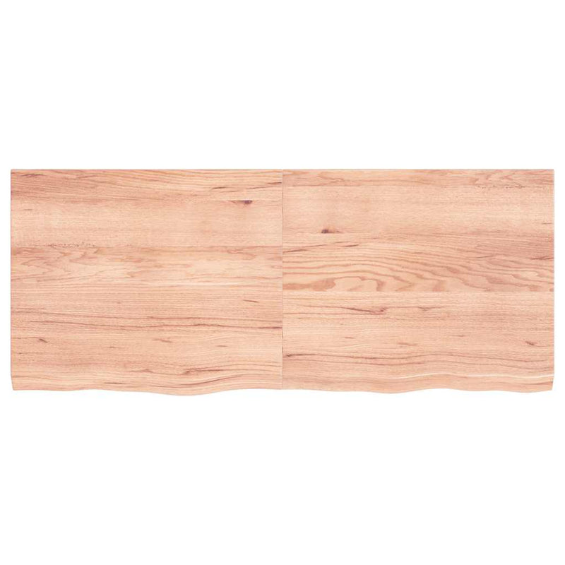 vidaXL világosbarna kezelt tömör tölgyfa fali polc 120 x 50 x (2-4) cm