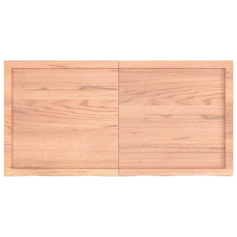 vidaXL világosbarna kezelt tömör tölgyfa fali polc 120 x 60 x (2-4) cm