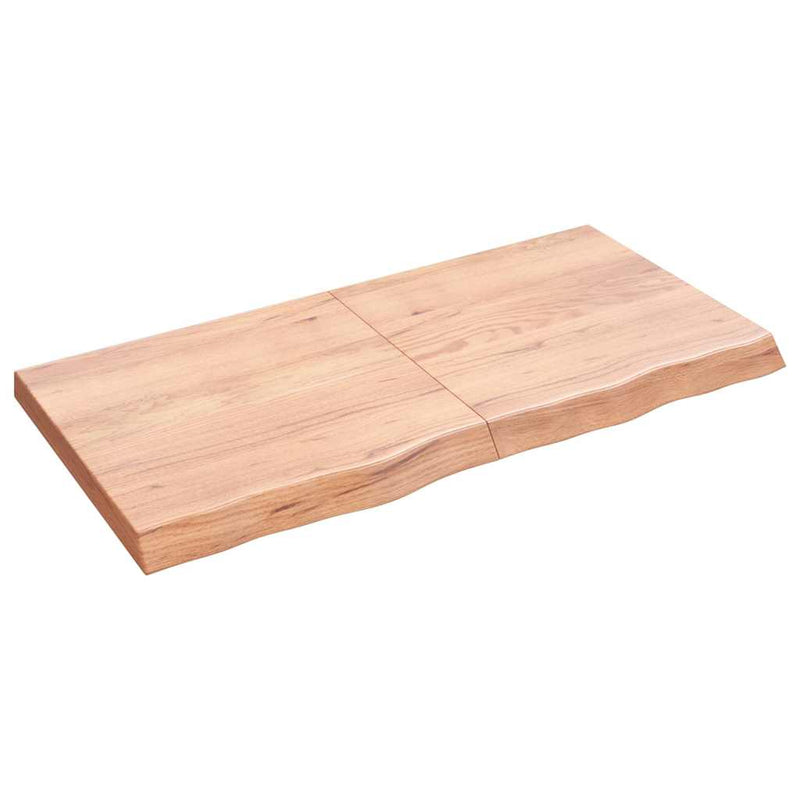 vidaXL világosbarna kezelt tömör tölgyfa fali polc 120 x 60 x (2-6) cm