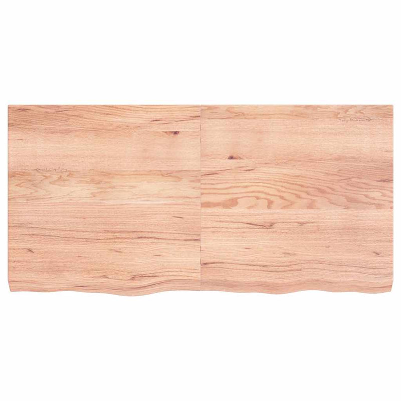 vidaXL világosbarna kezelt tömör tölgyfa fali polc 120 x 60 x (2-6) cm