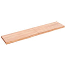 vidaXL világosbarna kezelt tömör tölgyfa fali polc 140 x 30 x (2-4) cm