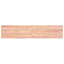 vidaXL világosbarna kezelt tömör tölgyfa fali polc 140 x 30 x (2-4) cm