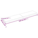 vidaXL világosbarna kezelt tömör tölgyfa fali polc 140 x 30 x (2-4) cm