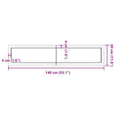 vidaXL világosbarna kezelt tömör tölgyfa fali polc 140 x 30 x (2-4) cm