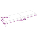 vidaXL világosbarna kezelt tömör tölgyfa fali polc 140 x 40 x (2-4) cm