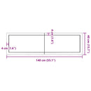 vidaXL világosbarna kezelt tömör tölgyfa fali polc 140 x 40 x (2-4) cm