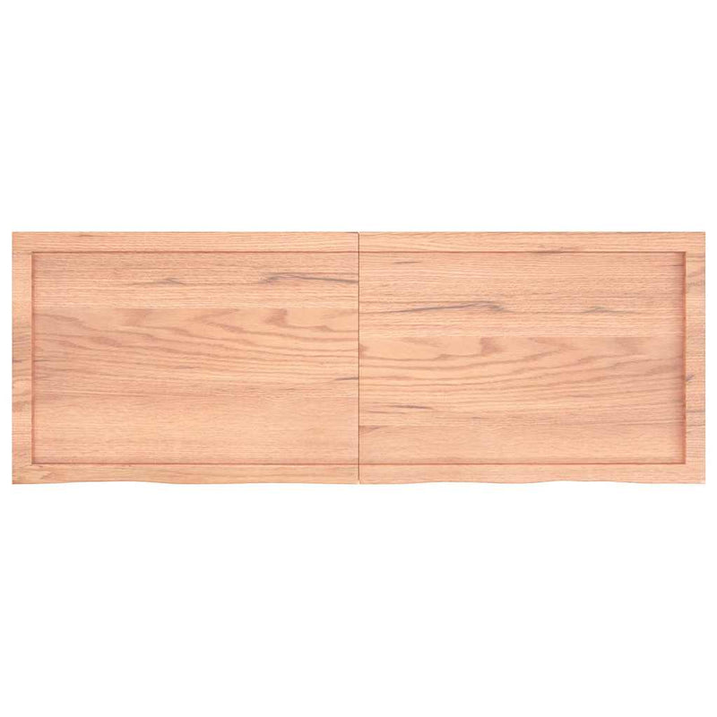 vidaXL világosbarna kezelt tömör tölgyfa fali polc 140 x 50 x (2-4) cm