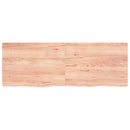vidaXL világosbarna kezelt tömör tölgyfa fali polc 140 x 50 x (2-4) cm