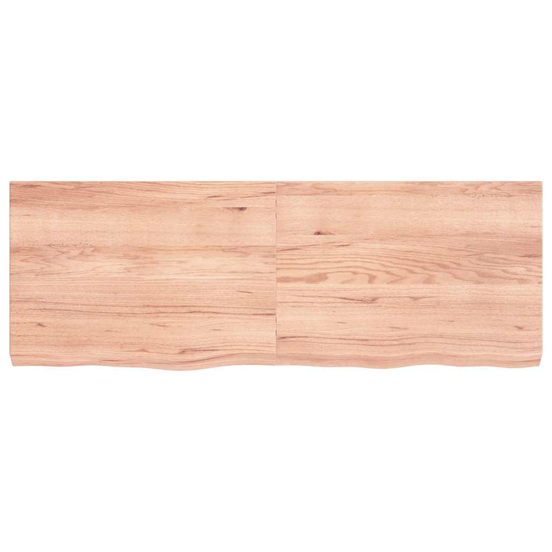 vidaXL világosbarna kezelt tömör tölgyfa fali polc 140 x 50 x (2-6) cm