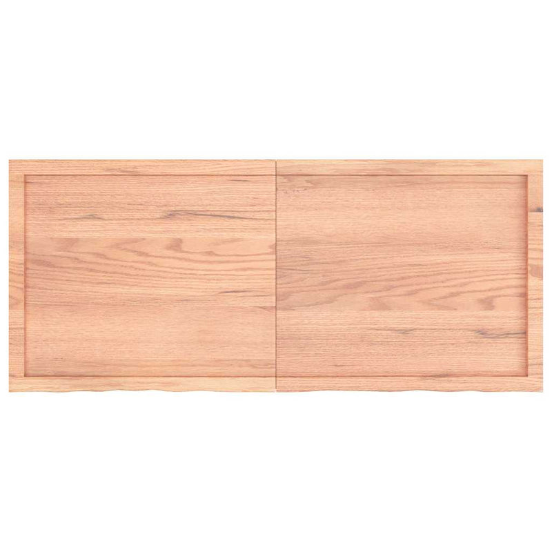 vidaXL világosbarna kezelt tömör tölgyfa fali polc 140 x 60 x (2-6) cm