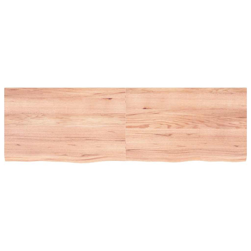 vidaXL világosbarna kezelt tömör tölgyfa fali polc 160 x 50 x (2-4) cm