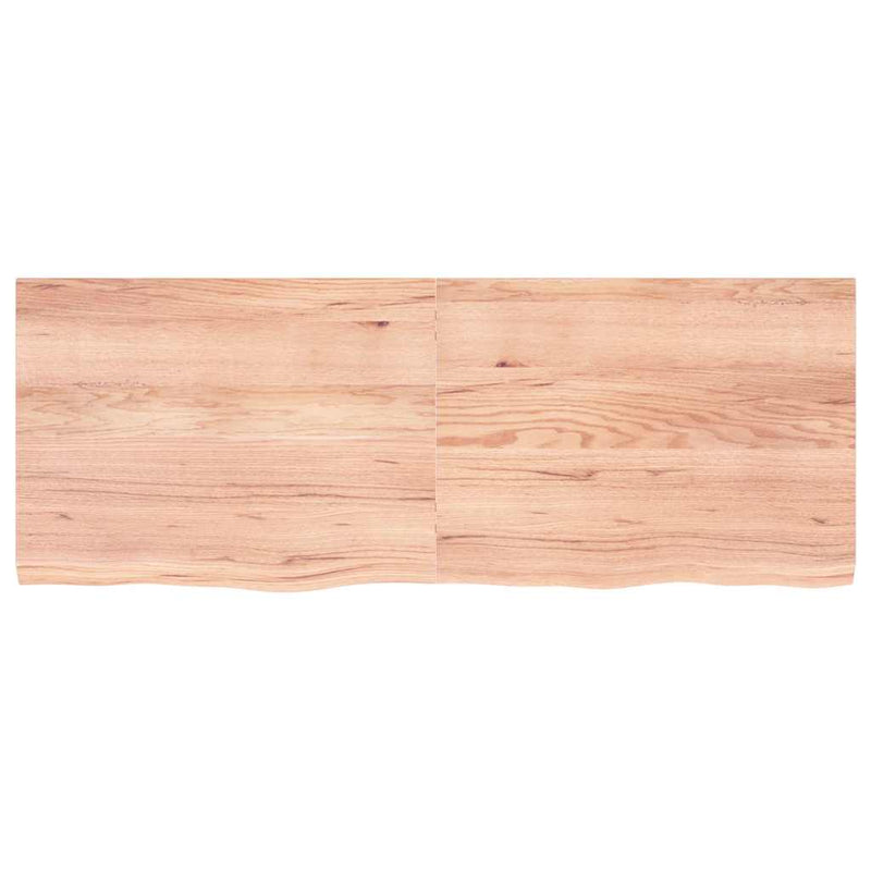 vidaXL világosbarna kezelt tömör tölgyfa fali polc 160 x 60 x (2-4) cm