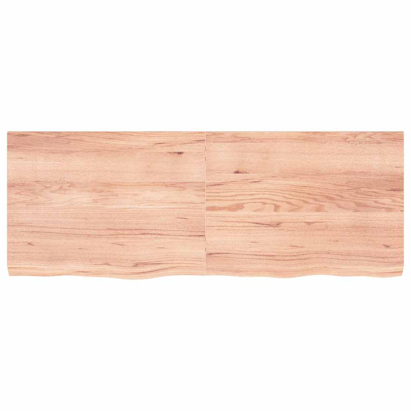 vidaXL világosbarna kezelt tömör tölgyfa fali polc 160 x 60 x (2-6) cm