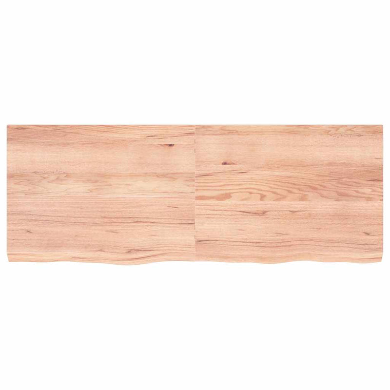 vidaXL világosbarna kezelt tömör tölgyfa fali polc 160 x 60 x (2-6) cm