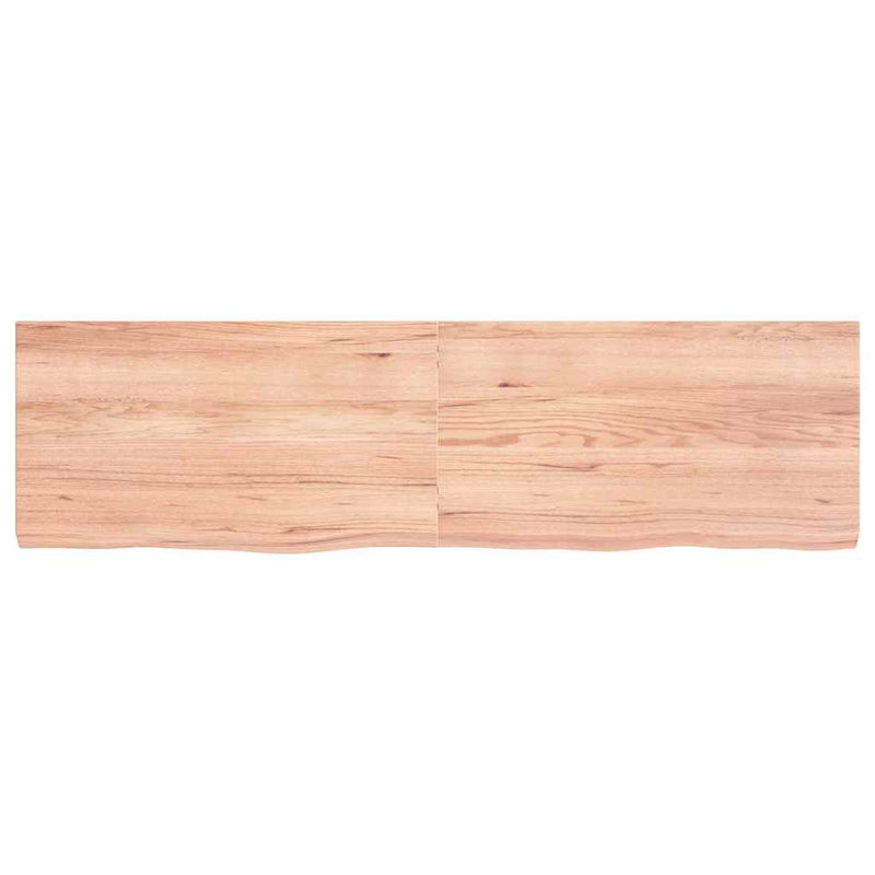 vidaXL világosbarna kezelt tömör tölgyfa fali polc 180 x 50 x (2-6) cm