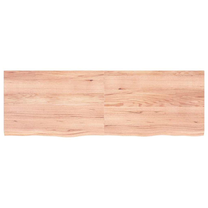 vidaXL világosbarna kezelt tömör tölgyfa fali polc 180 x 60 x (2-4) cm