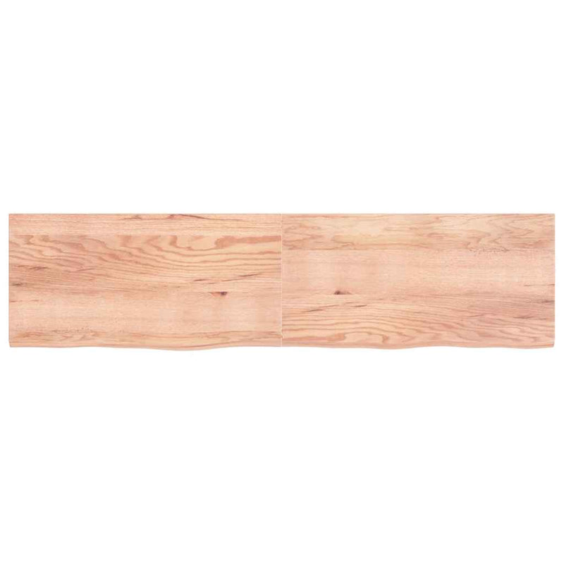 vidaXL világosbarna kezelt tömör tölgyfa fali polc 200 x 50 x (2-4) cm