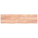 vidaXL világosbarna kezelt tömör tölgyfa fali polc 200 x 50 x (2-4) cm