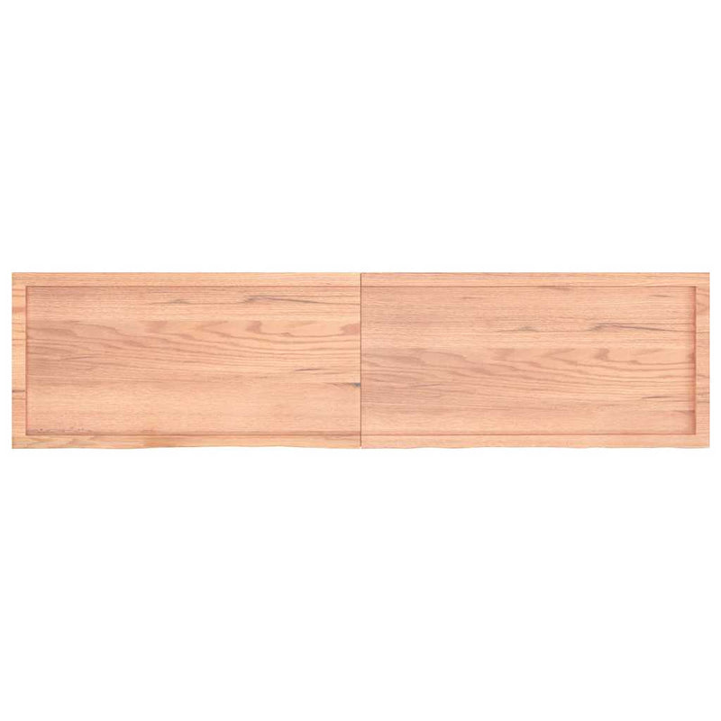 vidaXL világosbarna kezelt tömör tölgyfa fali polc 200 x 50 x (2-4) cm