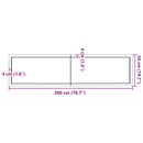 vidaXL világosbarna kezelt tömör tölgyfa fali polc 200 x 50 x (2-4) cm