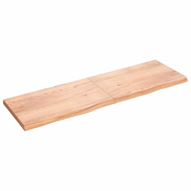 vidaXL világosbarna kezelt tömör tölgyfa fali polc 200 x 60 x (2-6) cm