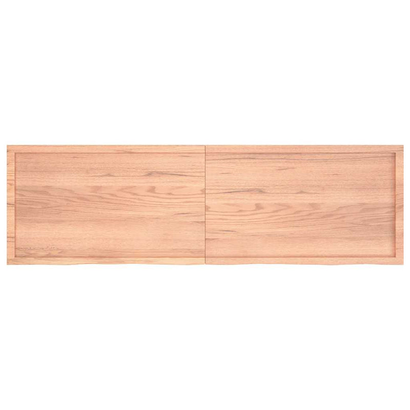 vidaXL világosbarna kezelt tömör tölgyfa fali polc 200 x 60 x (2-6) cm