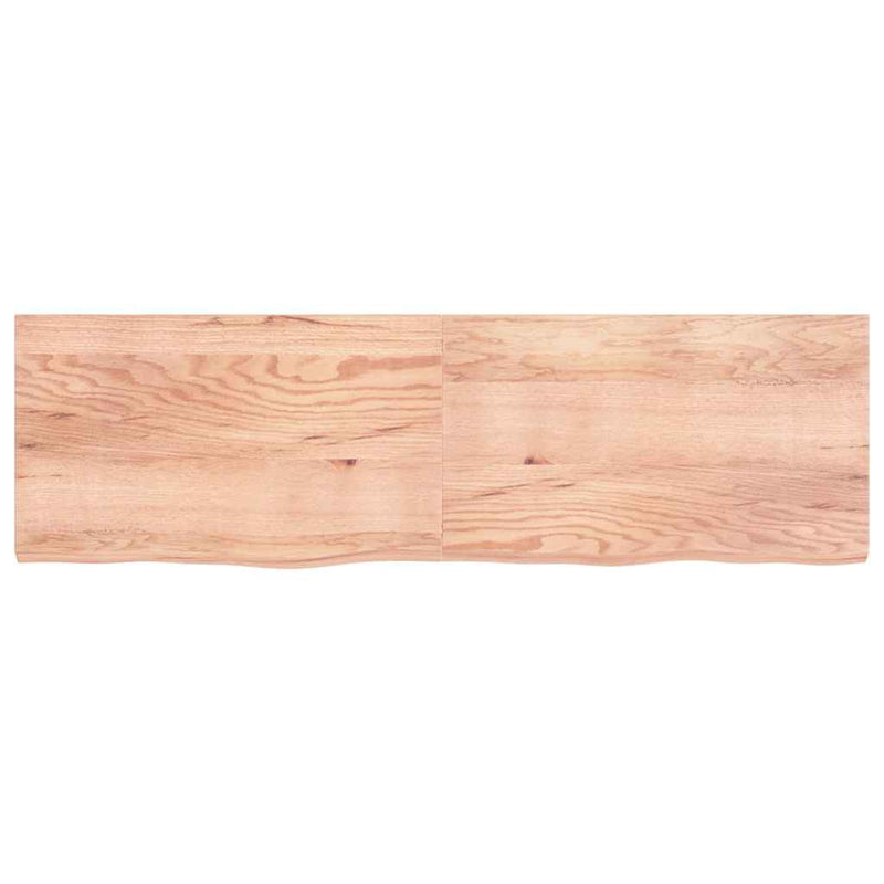 vidaXL világosbarna kezelt tömör tölgyfa fali polc 200 x 60 x (2-6) cm