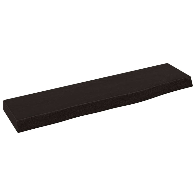 vidaXL sötétbarna kezelt tömör tölgyfa fali polc 40x10x2 cm