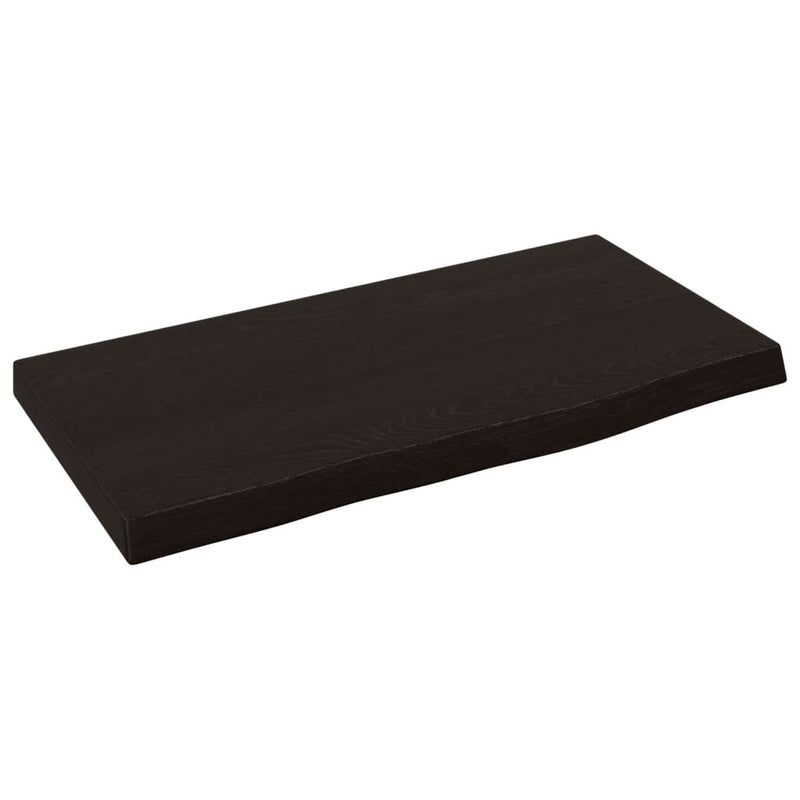 vidaXL sötétbarna kezelt tömör tölgyfa fali polc 40x20x2 cm