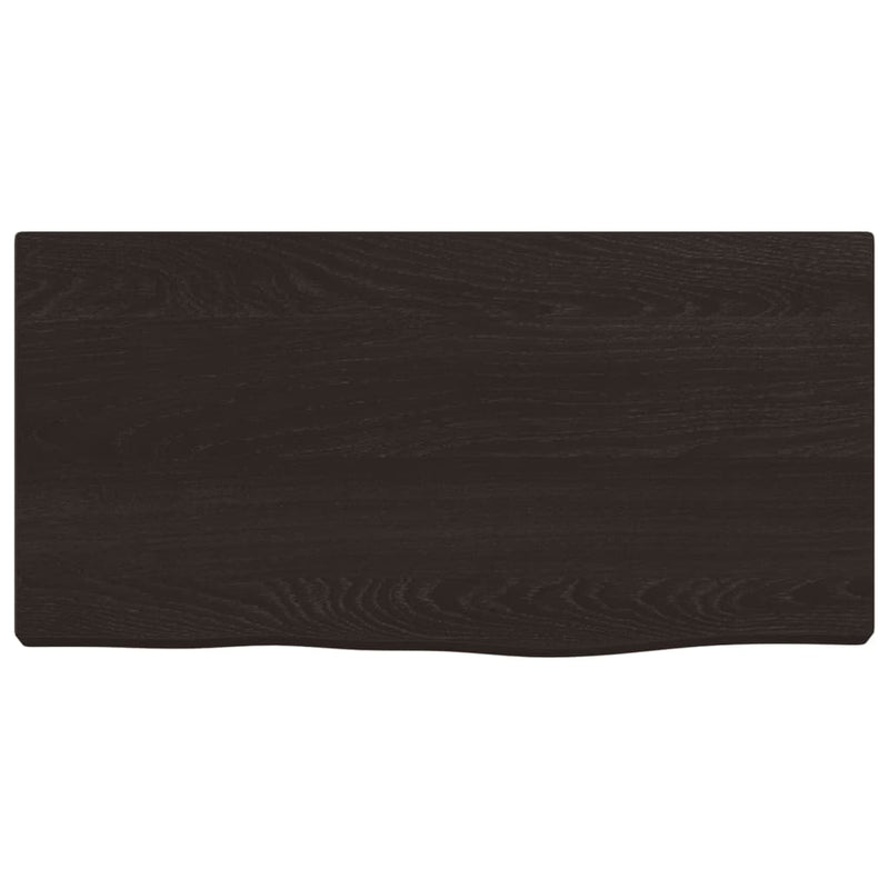 vidaXL sötétbarna kezelt tömör tölgyfa fali polc 40x20x2 cm