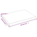 vidaXL sötétbarna kezelt tömör tölgyfa fali polc 40x30x2 cm