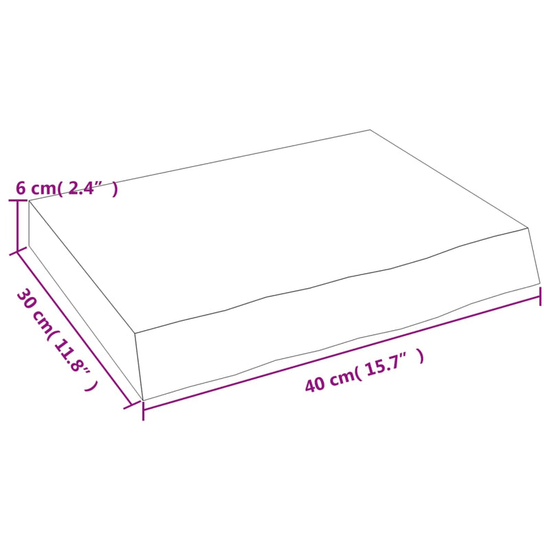 vidaXL sötétbarna kezelt tömör tölgyfa fali polc 40x30x(2-6) cm