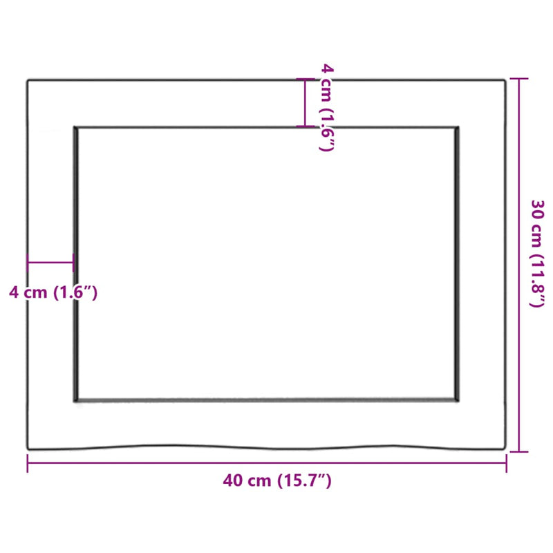 vidaXL sötétbarna kezelt tömör tölgyfa fali polc 40x30x(2-6) cm