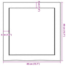 vidaXL sötétbarna kezelt tömör tölgyfa fali polc 40x40x(2-4) cm