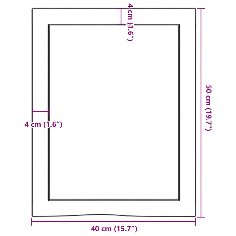 vidaXL sötétbarna kezelt tömör tölgyfa fali polc 40x50x(2-6) cm