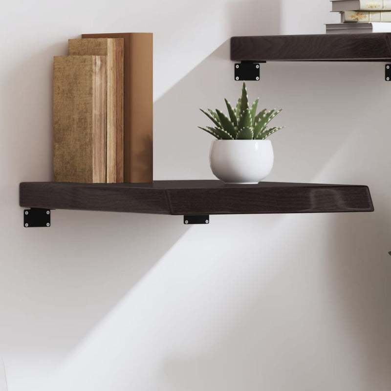 vidaXL sötétbarna kezelt tömör tölgyfa fali polc 40x50x(2-6) cm