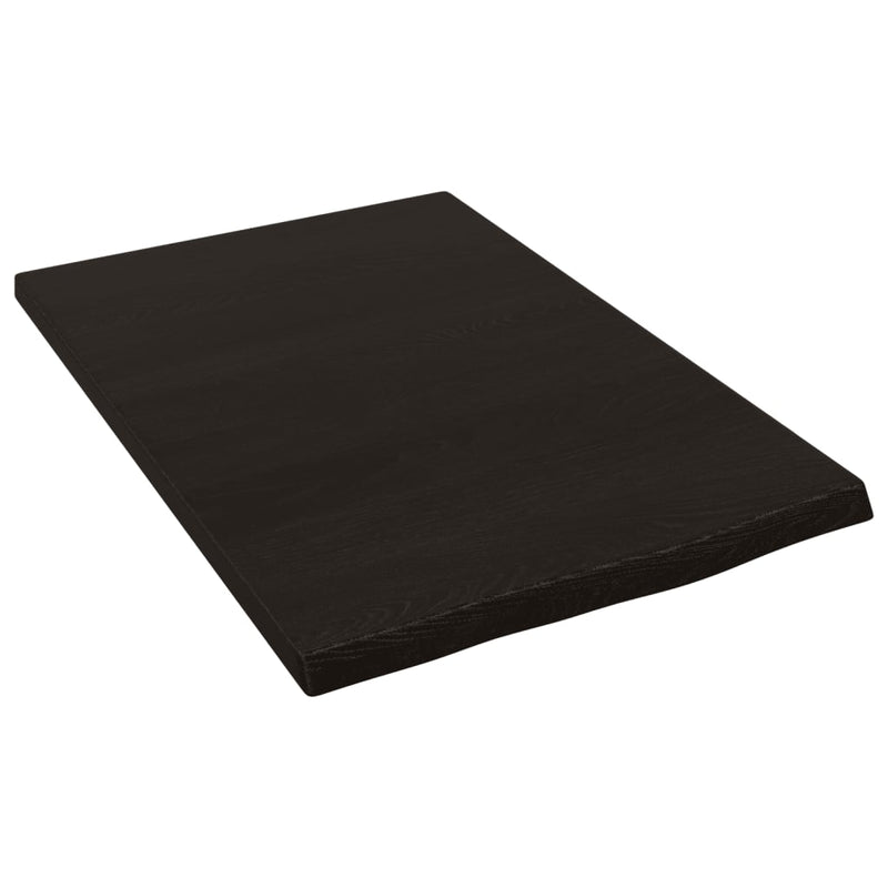 vidaXL sötétbarna kezelt tömör tölgyfa fali polc 40x60x2 cm