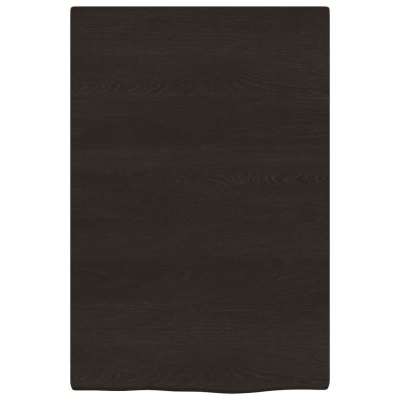 vidaXL sötétbarna kezelt tömör tölgyfa fali polc 40x60x2 cm