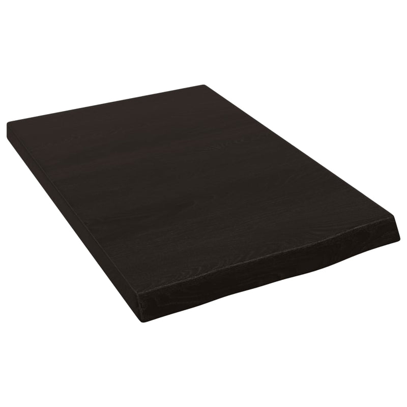vidaXL sötétbarna kezelt tömör tölgyfa fali polc 40x60x(2-4) cm