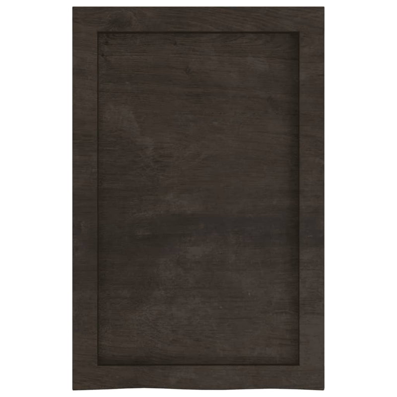 vidaXL sötétbarna kezelt tömör tölgyfa fali polc 40x60x(2-4) cm