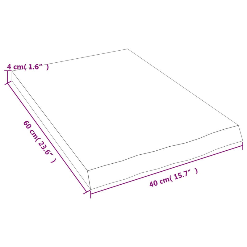 vidaXL sötétbarna kezelt tömör tölgyfa fali polc 40x60x(2-4) cm