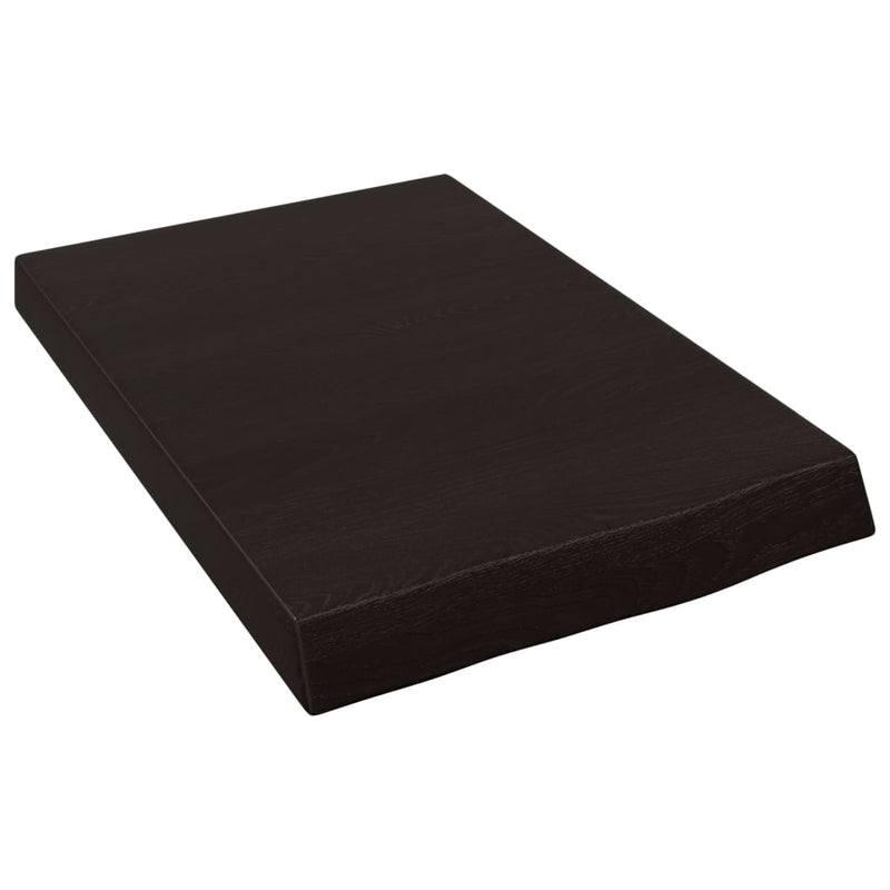 vidaXL sötétbarna kezelt tömör tölgyfa fali polc 40x60x(2-6) cm
