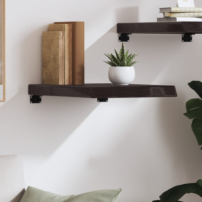 vidaXL sötétbarna kezelt tömör tölgyfa fali polc 40x60x(2-6) cm