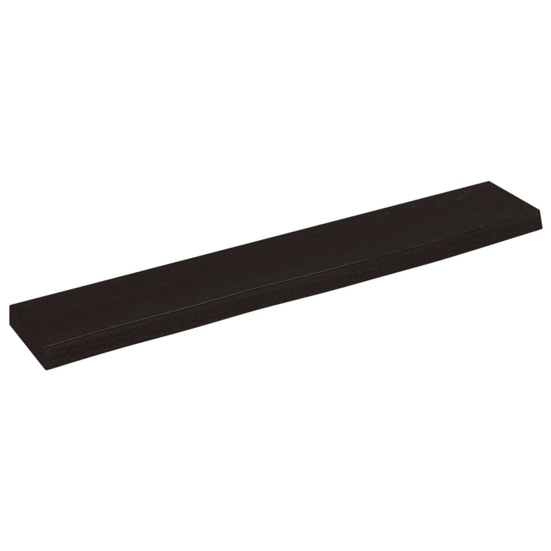 vidaXL sötétbarna kezelt tömör tölgyfa fali polc 60x10x2 cm