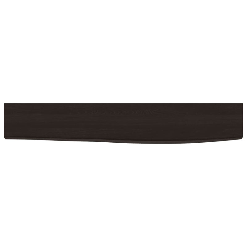 vidaXL sötétbarna kezelt tömör tölgyfa fali polc 60x10x2 cm
