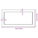 vidaXL sötétbarna kezelt tömör tölgyfa fali polc 60x30x(2-4) cm