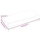 vidaXL sötétbarna kezelt tömör tölgyfa fali polc 60x30x(2-6) cm