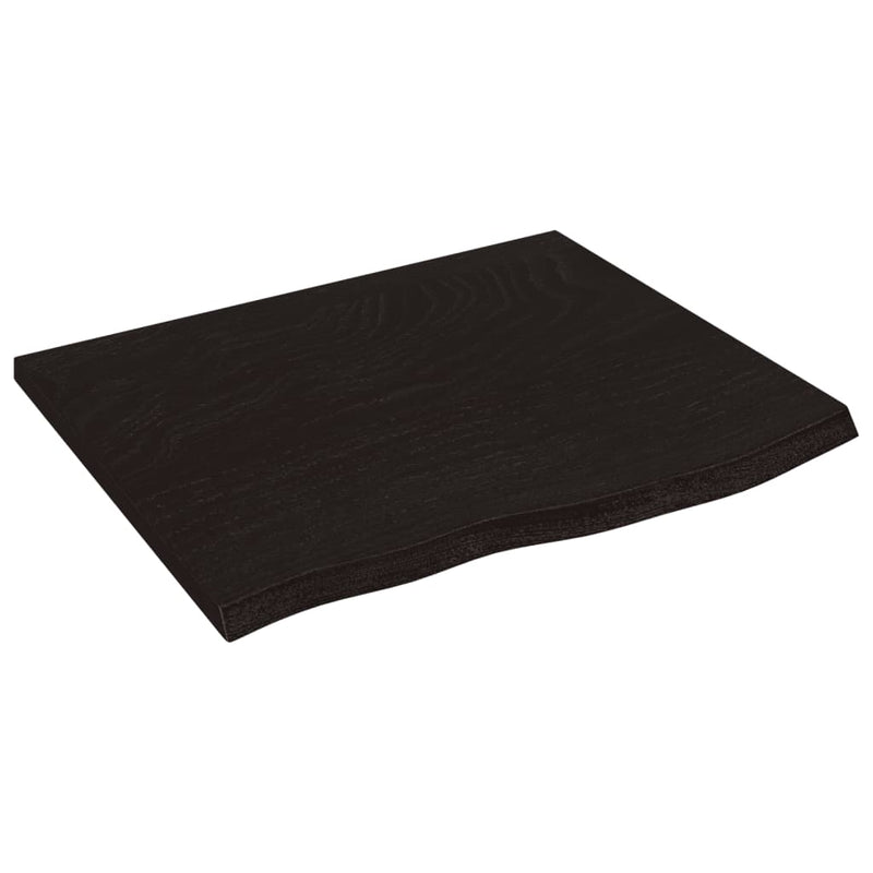vidaXL sötétbarna kezelt tömör tölgyfa fali polc 60x50x2 cm