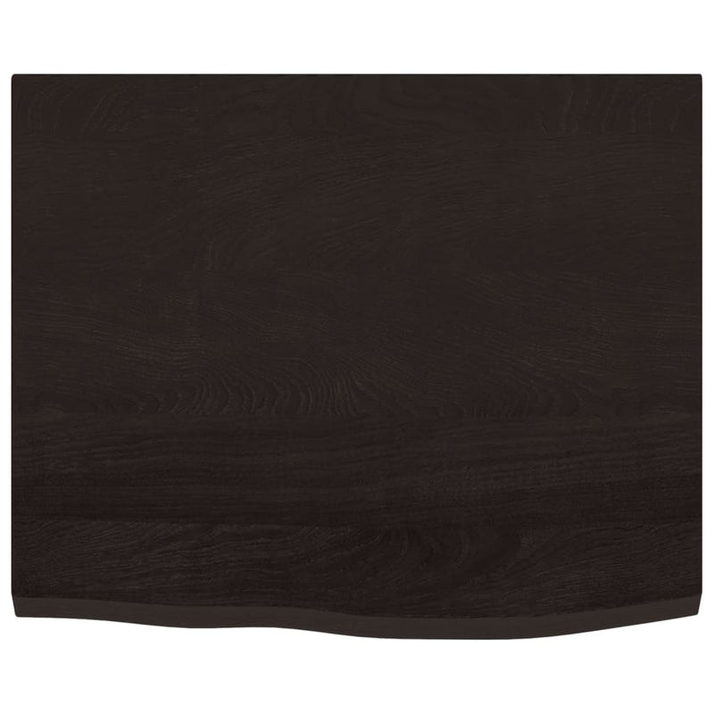 vidaXL sötétbarna kezelt tömör tölgyfa fali polc 60x50x2 cm